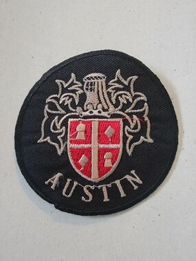 Austin Healey Embroidered Crest Patch - Black & Red